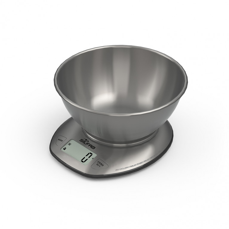 Balanza digital para cocina con recipiente metalico